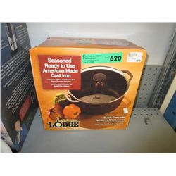 Lodge brand, cast iron dutch oven with glass cover