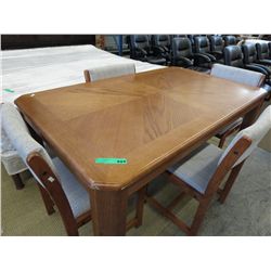 Wood table and 4 chairs, retro