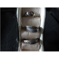 Three sterling silver toe rings