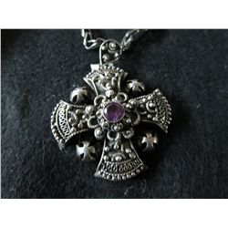 Sterling gothic cross and chain