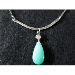Hammered sterling bar necklace