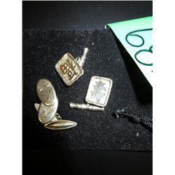 2 Pairs of Sterling silver cuff-links