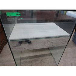 Glass display case with drawer in back