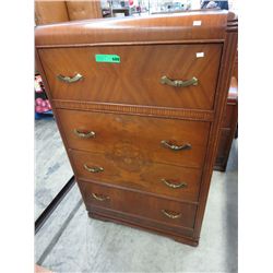 Vintage highboy with waterfall veneer