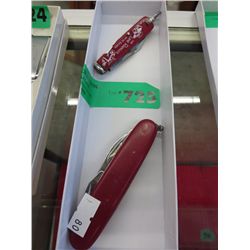 2 Swiss army knives - 1 with advertising