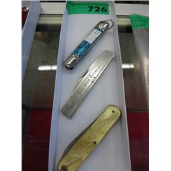 3 vintage pocket knives - 1 from mexico olympics 1968