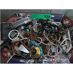 Porcelain tray of costume jewelry