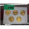 Image 1 : Five commemorative Pope coins