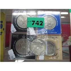 Five Scots commemorative coins. Ulster bank