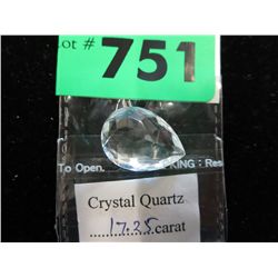 Crystal quartz faceted teardrop 17.25 carats