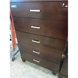 Highboy dresser with five drawers