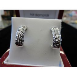 Brand new diamond half hoop earrings.