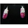 Image 1 : Sterling silver genuine ruby earrings