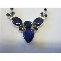 Custom made genuine sapphire necklace
