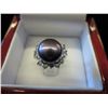 Image 1 : Freshwater black pearl & crystal ring