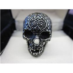 Man's stainless steel tattoo skull ring