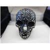 Image 1 : Man's stainless steel tattoo skull ring