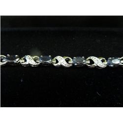 Diamond & sapphire tennis bracelet