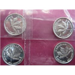 4x .999 silver Canada maple leaf rounds