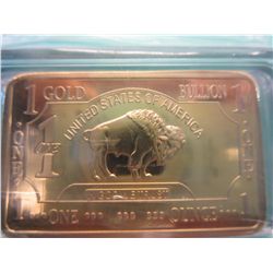 100 mills .999 fine gold buffalo bar