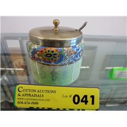 Vintage luster hand painted jam pot