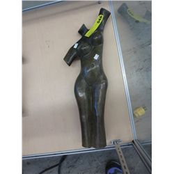 Carved soapstone of female torso 16" tall