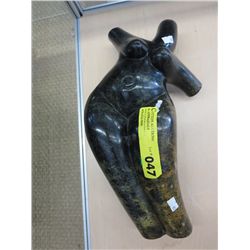 Carved soapstone of female torso 14" tall