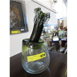 Hand blown glass art vase