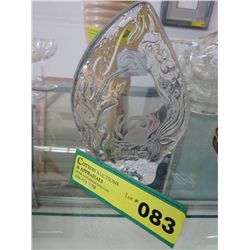 Hovmantorp signed crystal paperweight