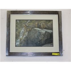 "On the Brink - Otters" by Robert  Bateman