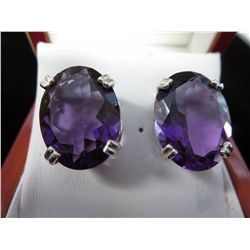 New amethyst solitaire earrings