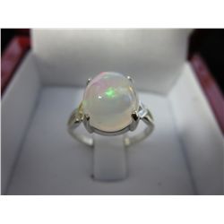 Jelly Opal solitaire ring