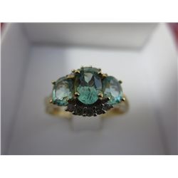 14KT yellow gold Diamond & Emerald ring