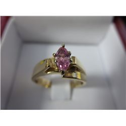 Pink Ice ring, 14KT yellow gold