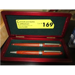 Wood barrelled pen & pencil gift set - NEW