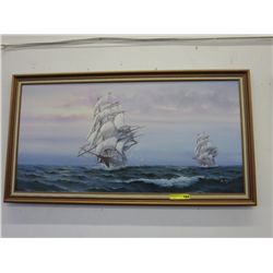 Painting of two tall ships