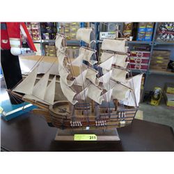 Wooden ship model 21" L x 20" T