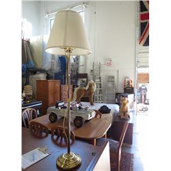 Brass floor lamp with shade