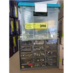 2 cases of screws, fasteners, hinges & clips