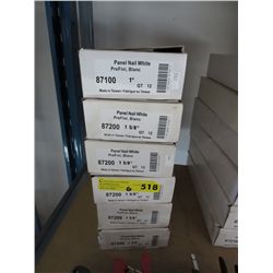 6 x boxes of white panel nails