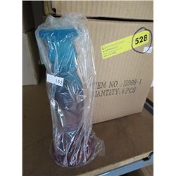 Case of glass candle holders 8" tall