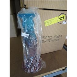 Case of glass candle holders 8" tall