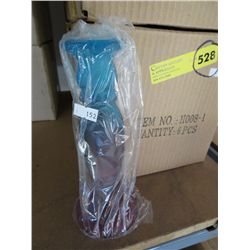 Case of glass candle holders 8" tall