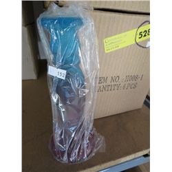 Case of glass candle holders 8" tall