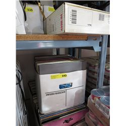 Box of vintage record albums