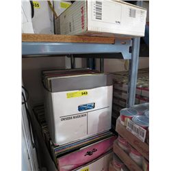 Box of vintage record albums