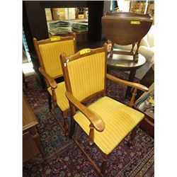 Pair of carver chairs upholstered seat and back