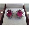 Image 1 : Red & white crystal earrings, brand new