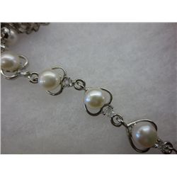 Crystal & pearl tennis bracelet