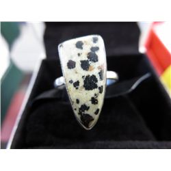 .925 silver Alberta jasper gemstone ring